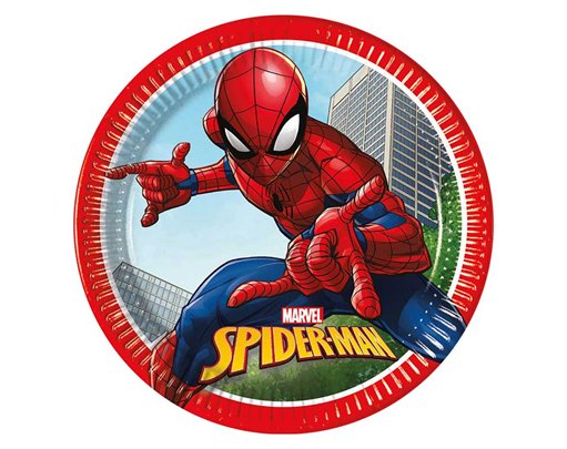 8PK 23cm SPIDERMAN CRIME FIGHTER PLATES