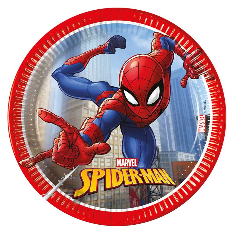8PK 20cm SPIDERMAN CRIME FIGHTER PLATES