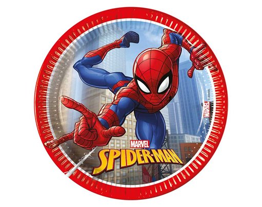 8PK 20cm SPIDERMAN CRIME FIGHTER PLATES