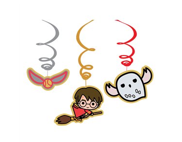 6PC HARRY POTTER SWIRL DECORATIONS