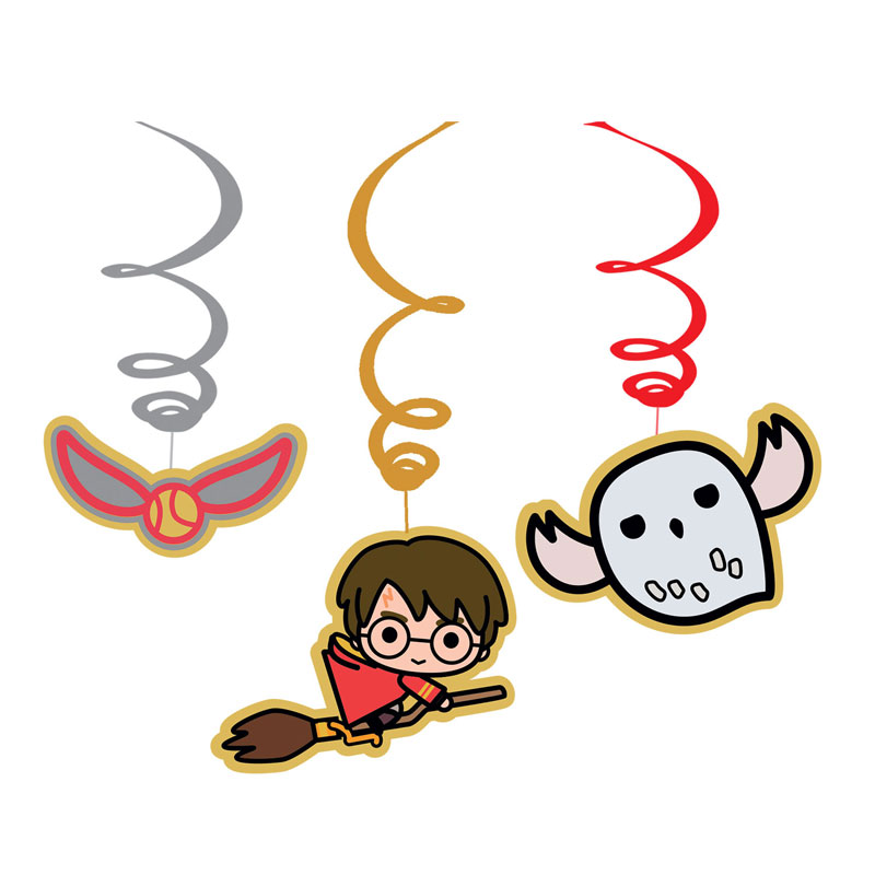 6PC HARRY POTTER SWIRL DECORATIONS