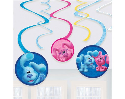 6PC BLUE'S CLUES SWIRL DECORATIONS