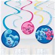 6PC BLUE'S CLUES SWIRL DECORATIONS