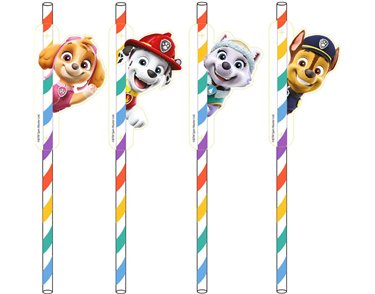 8PK PAW PATROL PAPER STRAWS