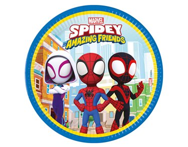 8PK 23cm SPIDEY AND FRIENDS PAPER PLATES