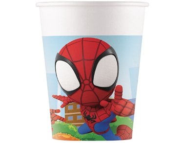 8PK 200ml SPIDEY AND FRIENDS PAPER CUPS