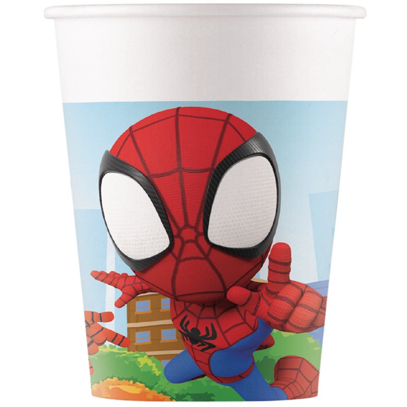 8PK 200ml SPIDEY AND FRIENDS PAPER CUPS