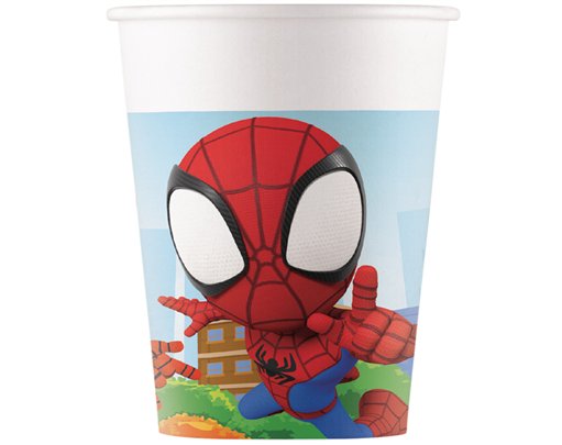 8PK 200ml SPIDEY AND FRIENDS PAPER CUPS