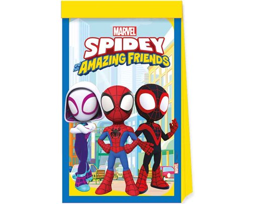 4PK SPIDEY AND FRIENDS PAPER BAGS