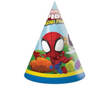 6PK SPIDEY AND FRIENDS PARTY HATS