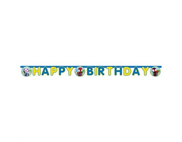 SPIDEY AND FRIENDS HAPPY BIRTHDAY BANNER