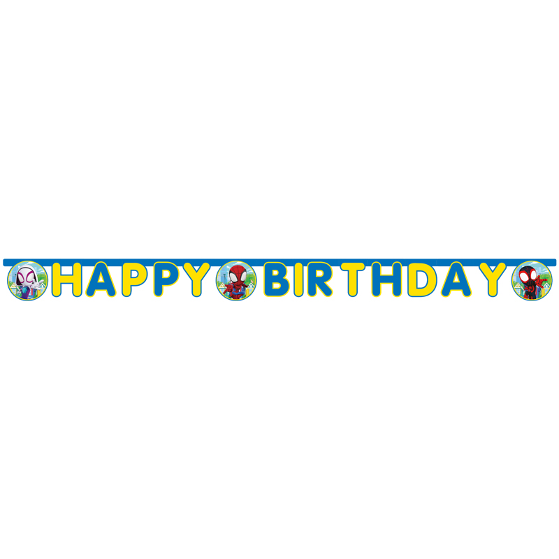 SPIDEY AND FRIENDS HAPPY BIRTHDAY BANNER