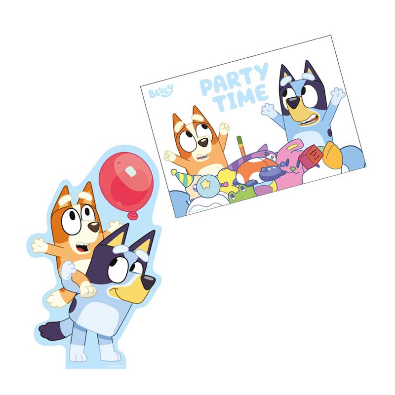 8PK BLUEY DIECUT INVITATIONS & ENVELOPES