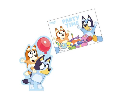 8PK BLUEY DIECUT INVITATIONS & ENVELOPES
