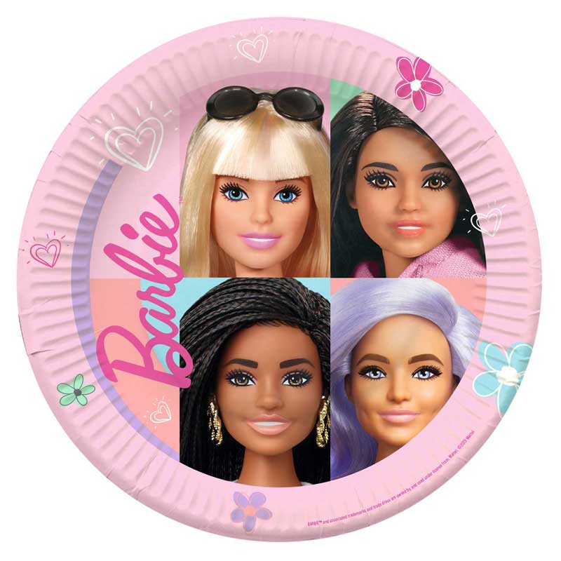 8PK 23cm BARBIE SWEET LIFE PLATES