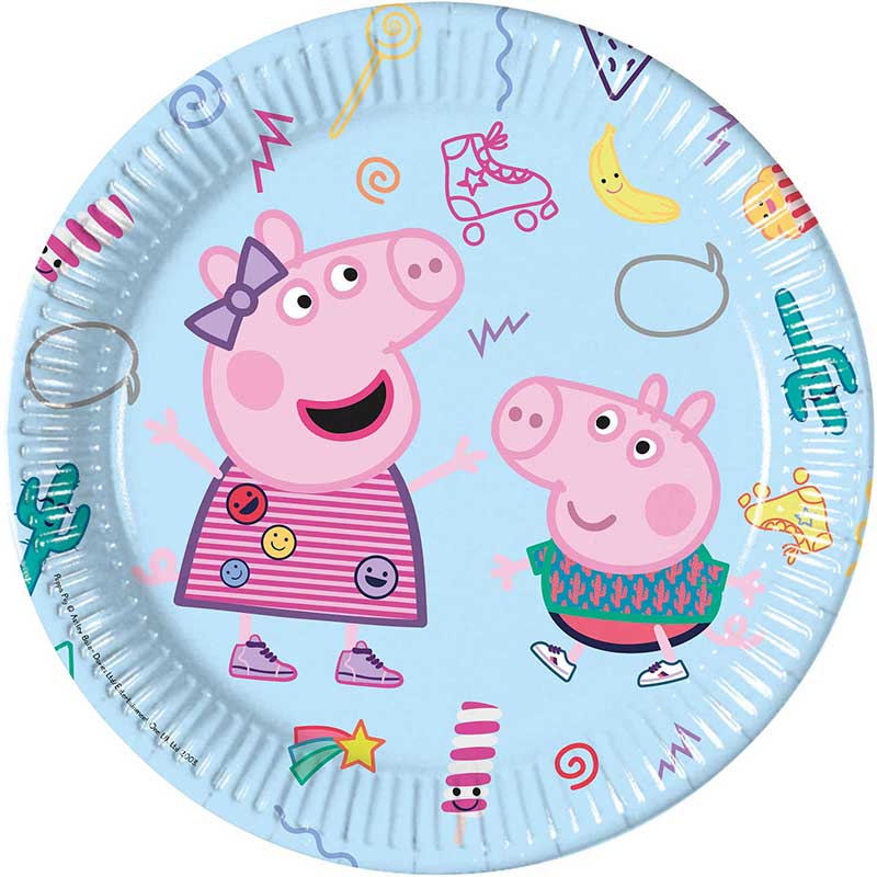 8PK 23cm PEPPA PIG PLATES