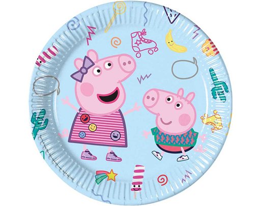 8PK 23cm PEPPA PIG PLATES