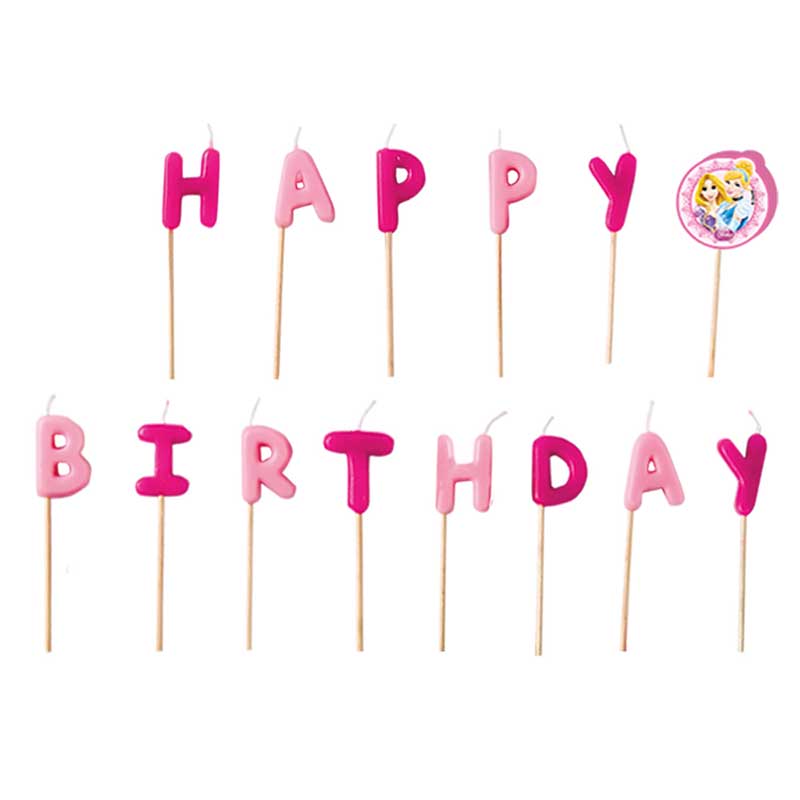 PRINCESS LIVE YOUR STORY "HAPPY BIRTHDAY" TOOTHPICK CANDLES