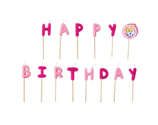 PRINCESS LIVE YOUR STORY "HAPPY BIRTHDAY" TOOTHPICK CANDLES