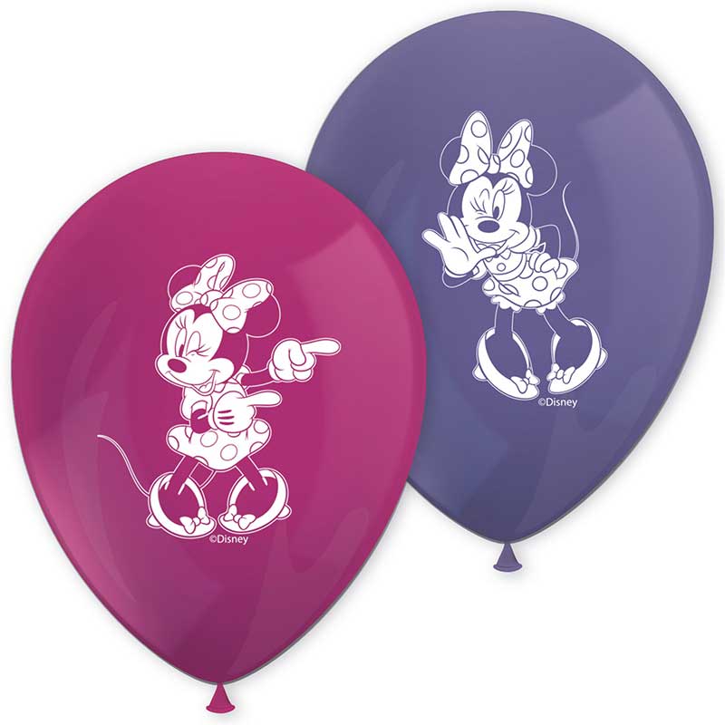 8PK MINNIE JUNIOR PRINTED LATEX BALLOONS