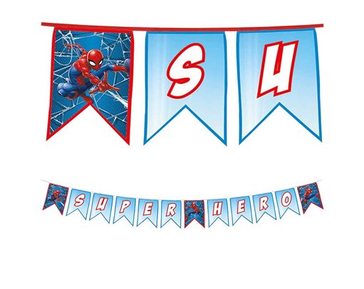 SPIDERMAN CRIME FIGHTER REUSABLE LETTER BANNER