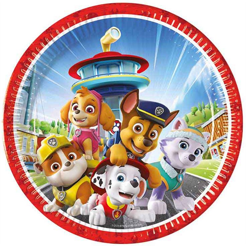 8PK 23cm PAW PATROL RESCUE HEROES PAPER PLATES