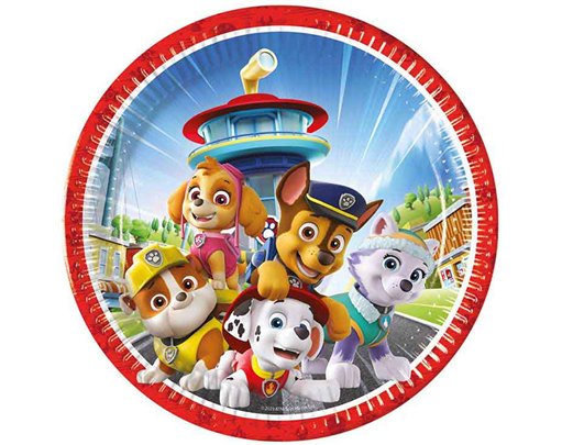 8PK 23cm PAW PATROL RESCUE HEROES PAPER PLATES
