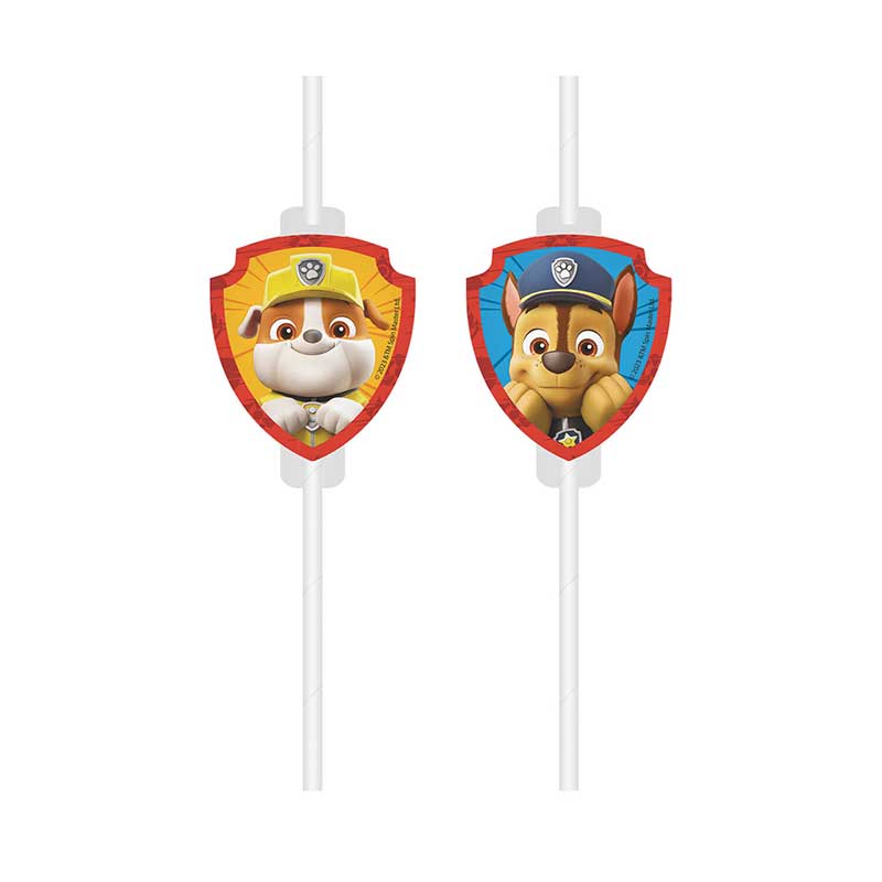 4PK PAW PATROL RESCUE HEROES DRINKING STRAWS
