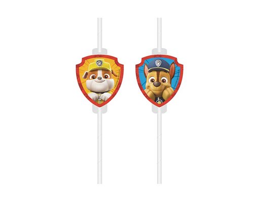 4PK PAW PATROL RESCUE HEROES DRINKING STRAWS