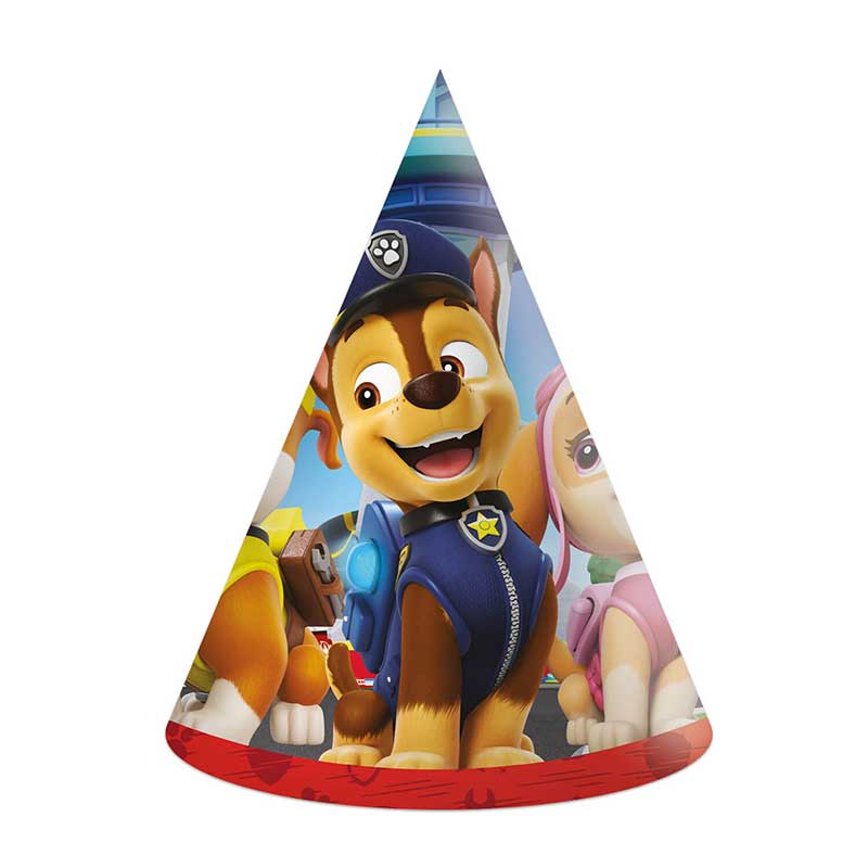 6PK PAW PATROL RESCUE HEROES PAPER HATS