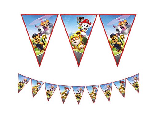 PAW PATROL RESCUE HEROES PAPER TRIANGLE FLAG BANNER