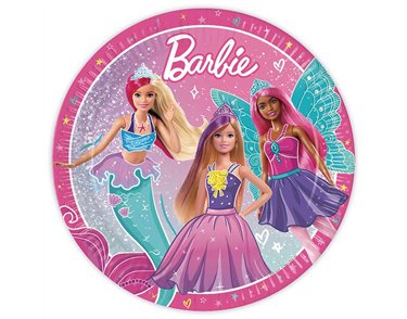 8PK 23cm BARBIE FANTASY PAPER PLATES