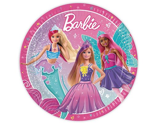 8PK 23cm BARBIE FANTASY PAPER PLATES