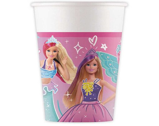 8PK 200ml BARBIE FANTASY PAPER CUPS