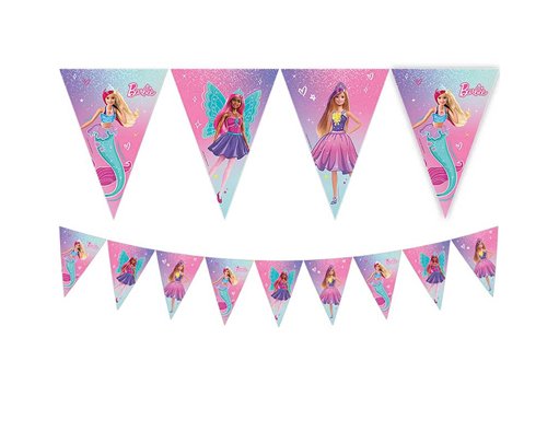 BARBIE FANTASY PAPER TRIANGLE FLAG BANNER