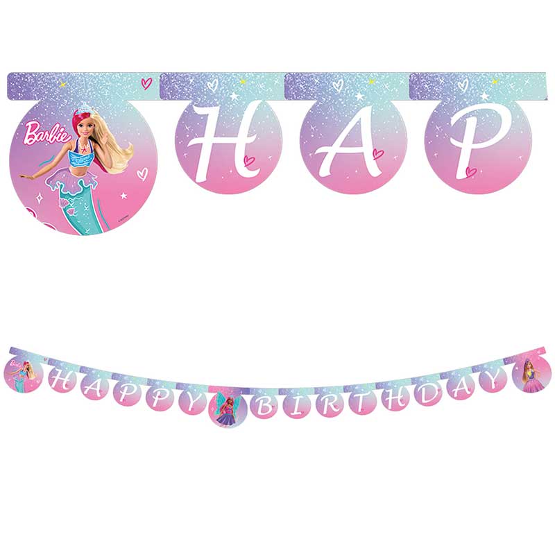 BARBIE FANTASY "HAPPY BIRTHDAY" BANNER