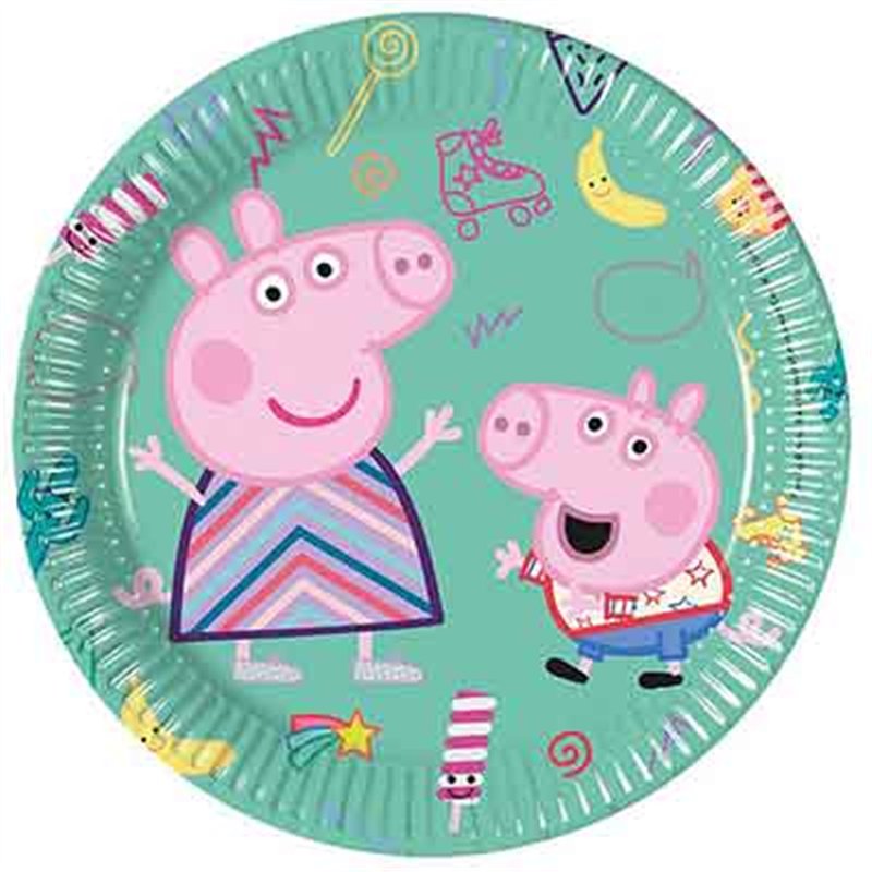 8PK 20cm PEPPA PIG MESSY PLAY PAPER PLATES