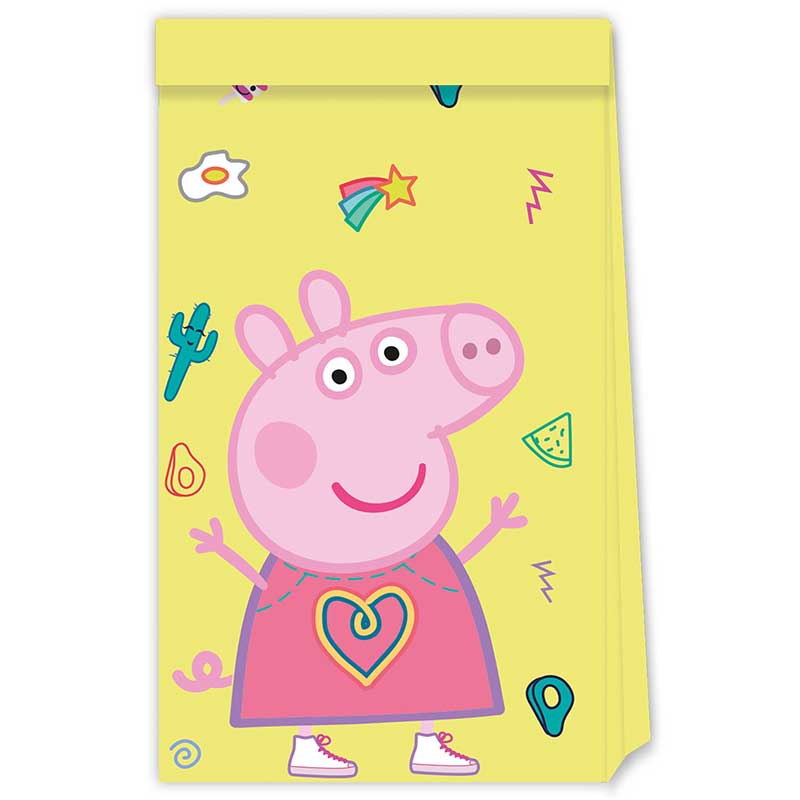 4PK PEPPA PIG MESSY PLAY PAPER PARTY BAGS