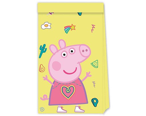 4PK PEPPA PIG MESSY PLAY PAPER PARTY BAGS