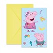6PK PEPPA PIG MESSY PLAY INVITATIONS