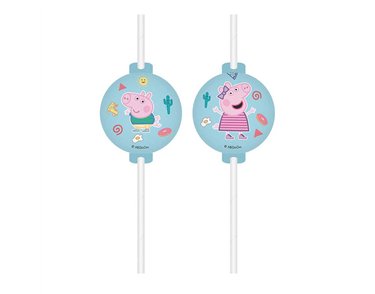 4PK PEPPA PIG MESSY PLAY DRINKING STRAWS