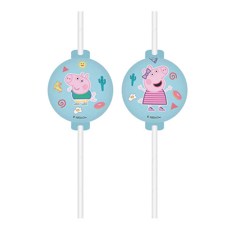 4PK PEPPA PIG MESSY PLAY DRINKING STRAWS
