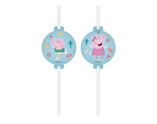 4PK PEPPA PIG MESSY PLAY DRINKING STRAWS