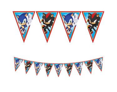 SONIC PAPER TRIANGLE FLAG BANNER