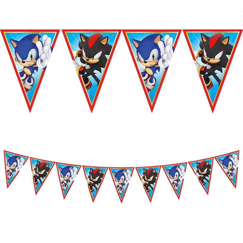 SONIC PAPER TRIANGLE FLAG BANNER