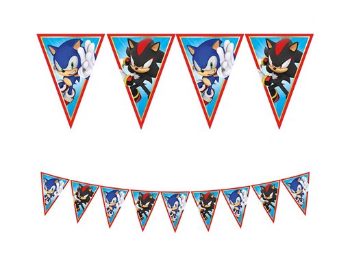 SONIC PAPER TRIANGLE FLAG BANNER