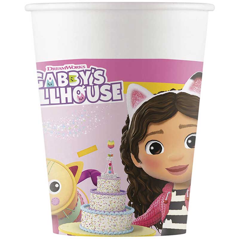 8PK 200ml GABBY'S DOLLHOUSE PAPER CUPS