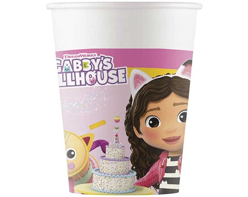 8PK 200ml GABBY'S DOLLHOUSE PAPER CUPS