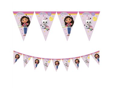 GABBY'S DOLLHOUSE PAPER TRIANGLE FLAG BANNER