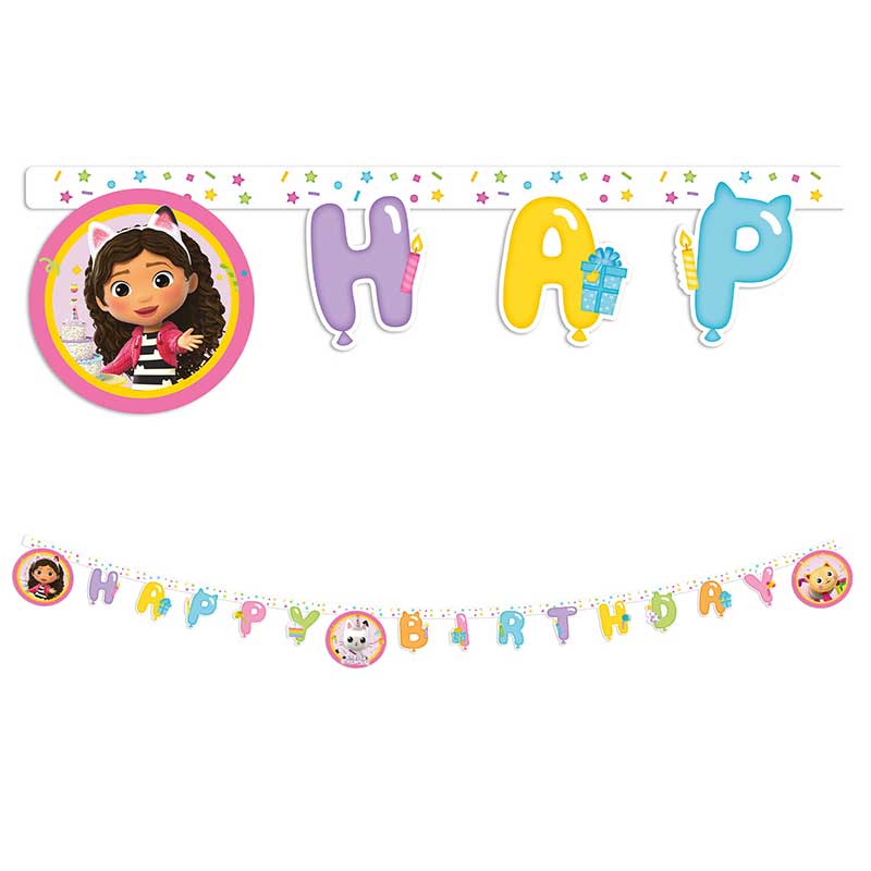 GABBY'S DOLLHOUSE "HAPPY BIRTHDAY" BANNER